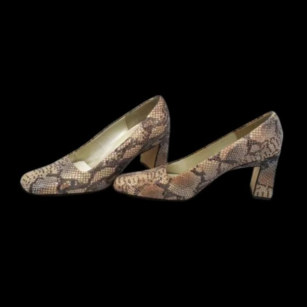 Hillard & Hanson Python Leather Block Heels - image 3